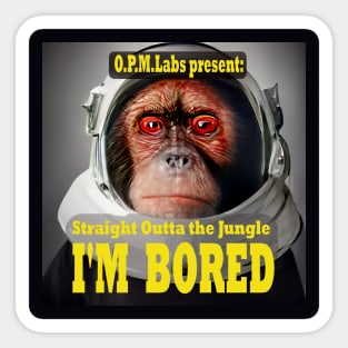 Funny Bored Astronaut Spacesuit Ape Sticker